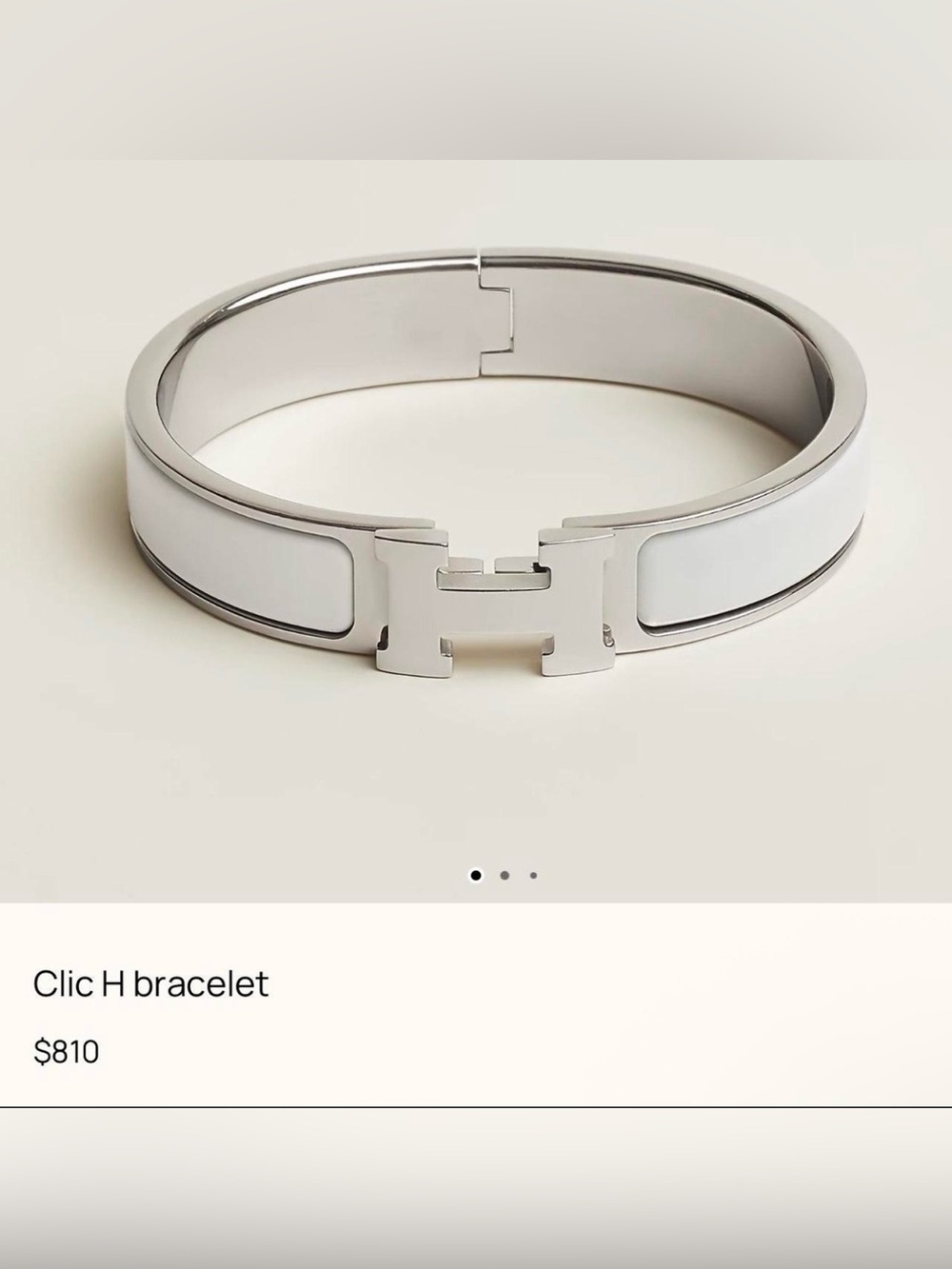 Hermes white Clic H bracelet